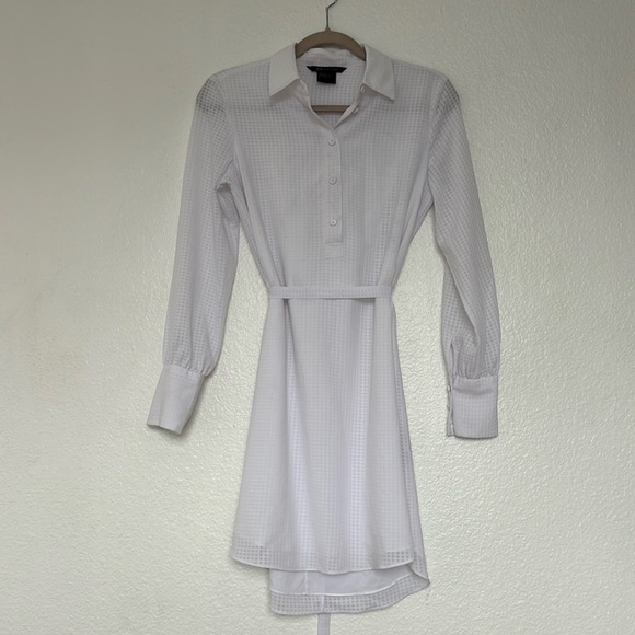 A/X ARMANI EXCHANGE slightly  semi sheer white shirt dress in size 4 - Picture 1 of 8